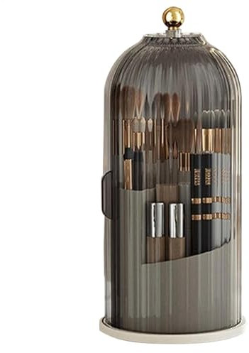 Portapennelli per trucco rotante, organizzatore per portapennelli da trucco,Supporto per pennelli cosmetici in gabbia per uccelli con coperchio - Contenitore di immagazzinaggio ufficio ro