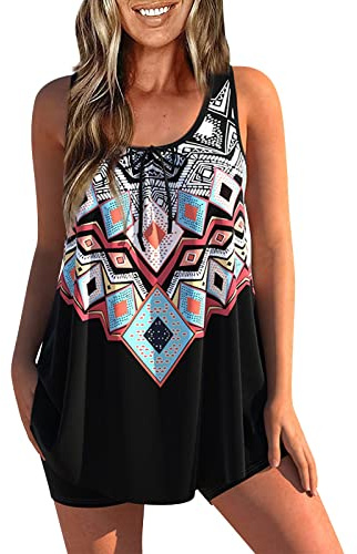 Tankinis Mujer 2025 Tallas Grandes Bañadores Reductores Traje De Baño Mujer Reductores Deportivo Sexy Verano Swimwear Bikinis Menstrual Playa Natacion Trikinis Swimsuit Negro 3XL