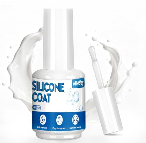 Allisway Silicone Bianco Verniciabile,Stucco per Piastrelle, Colorante per Stuccatura Fughe, Sigillante Siliconico per Rifinire e Sbiancare le Giunture, Adatto per Infissi, Piastrelle e Bagni, 15 ml