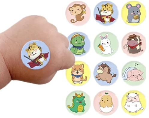 Adhesive Bandages 120pcs/set Cartoon Round Band Aid Children Children Circle Shape Wound Dressing Patch Plaster Woundplast Adhesive Bandages(Pattern B)