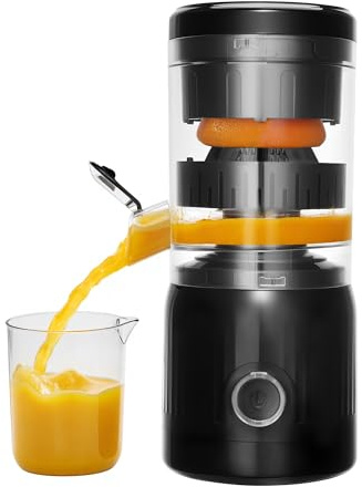 Spremiagrumi Elettrico Spremuta Arancia Estrattore di Succo Juicer per Arance, Limoni e Pompelmi, Ricarica USB