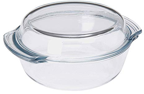 Fuente redonda cristal con tapa 1,7l 22.5x8cm