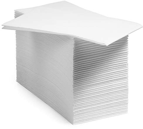 200 BloominGoods Disposable Bathroom Napkins | Single-Use Linen-Feel Guest Towels | Cloth-Like Hand Tissue Paper, White, 12 x 17, Made In USA