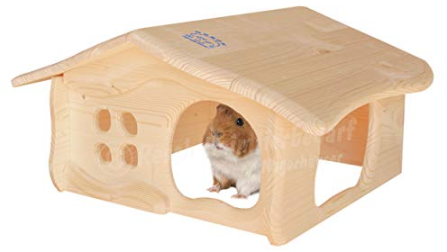 Resch Nr21 Berghütte Matterhorn naturbelassenes Massivholz aus Fichte mit 2 EIN-/ Ausgängen, Fenster und gerundeten Ecken