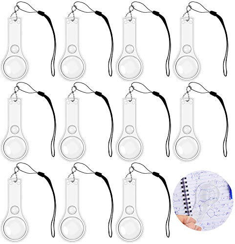 24 Pack Hand Lens 10X Plastic Magnifier Mini Hand-held Magnifying Glasses for Kids, Classroom, Reading, Outdoors,Science Observation