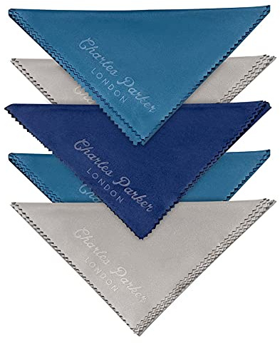 Charles Parker London Extra Large Microfibre Cleaning Cloths for Cleaning Camera Lens and TV Screens - 5 Pack of Glasses Cleaner Cloth – Washable, Non-Scratch, Smudge- and Lint-Free (30cm x 30cm)
