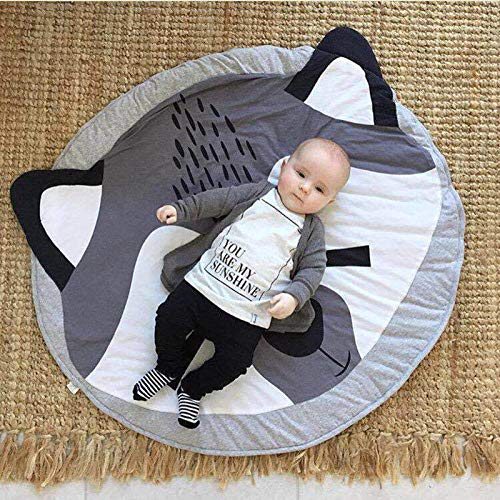 KIKOM Krabbeldecke Cartoon Tier Spielmatte für Baby - Weiche Baumwolle Schlafteppich für Kinder 90CM (Fuchs)