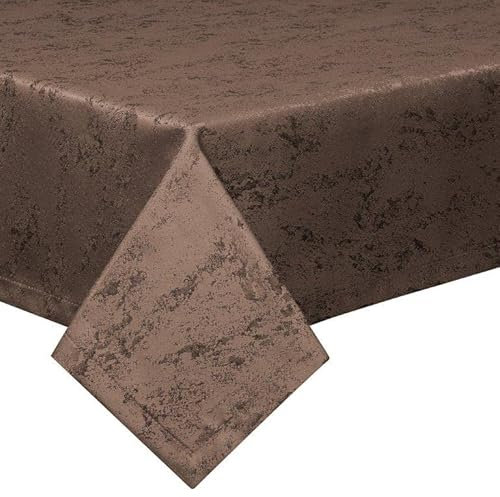 Tischdecke Meliert/Vorhang Meliert/Läufer/Kissenhülle/Marmoriert/Jacquard/Tischwäsche/Gardine (Dunkelbraun, 90x90cm)
