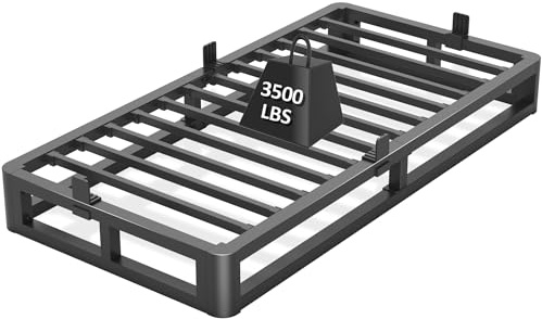 Bilily 6 Inch Twin Bed Frame with Round Corner, Heavy Duty 3500 LBS Steel Slats Support with Mattress Slide Stopper, No Box Spring Needed, Noise Free, Easy Assembly