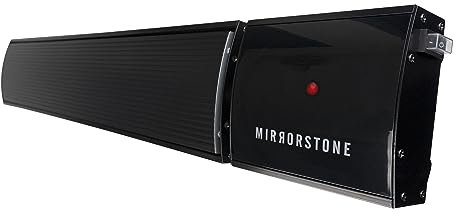 Mirrorstone 1200W Black Zenos Infrared Bar Heater For Indoor Outdoor Office Warehouse Patio Conservatory