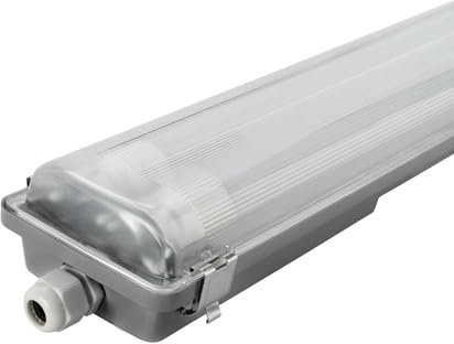 Ledvion - 1 pieza, pantalla estanca, 60cm, IP65, 2x 6.3W, 175 lm/W, Blanco frío, 6500K, Impermeable, lámpara de techo para garaje, de bodega