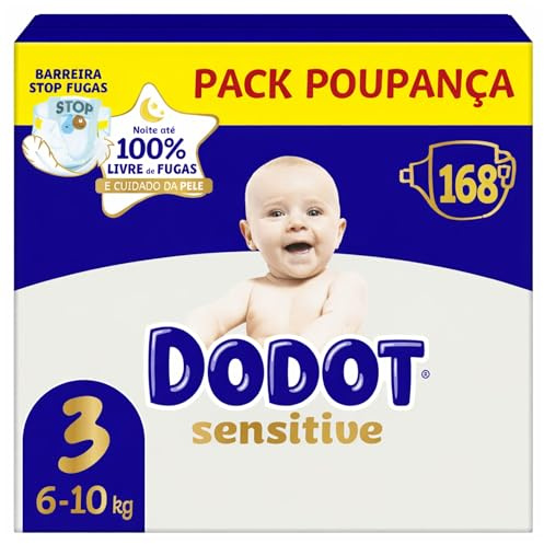 DODOT PAÑALES TALLA 3 SENSITIVE 168 UNIDADES PACK XXL