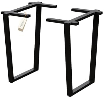 holz4home® Trapez Tischgestell aus Metall I Pulverbeschichtete Tischbeine Schwarz I 1 Paar (2 Teile) I Metallgestell Esstisch Wohnzimmertisch I Tischfüße Industrial Style Gestell