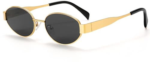 Sonnenbrille Damen Oval Retro Vintage, Sonnenbrillen Grau, Sunglasses Woman