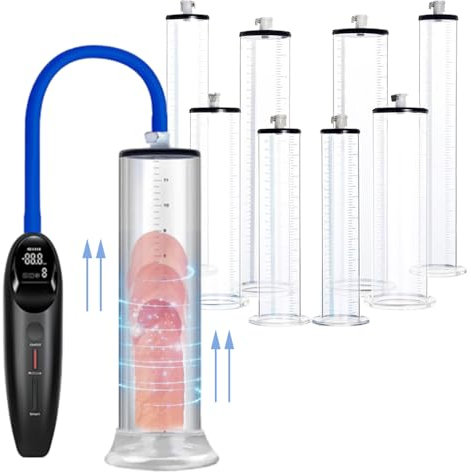 NAIXBTY Neuer Elektrische Penispumpe Erektion Penispumpe,6 Extraktions＆Deflationsmodi Penis Vakuumpumpe Penisvergrößerung Extend Erektion Pumpe Ausdauer Trainer Sexspielzeug für Männer (B:23 * 5.1cm)