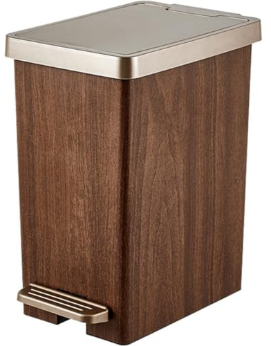 Dianzan Wood Grain Trash Can Household Waste Paper Bin Double Opening Design with Lid Garbage Bin Kitchen Trash Basket for Office