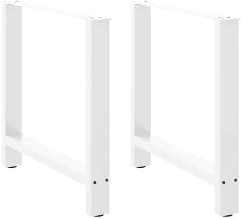 vidaXL Gambe per tavolo da pranzo bianche 2 pz 70x(72-73) cm in acciaio