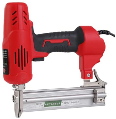 F Fityle Clavadora y grapadora eléctrica ergonómica con acabado, enchufe europeo de 220 V para instalación de de ventanas, herramienta liviana y