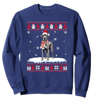Santa Great Dane Dog Ugly Christmas Sweater Men Women Sweatshirt
