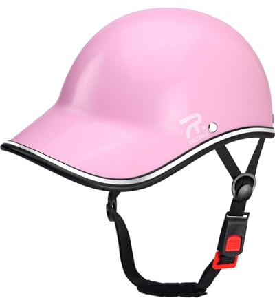 FROFILE Adult Baseball Cap Helmet - Urban Style Retro ABS Hat for Golf, Low Profile Urban Commute Helmet for Men & Women (22-24 in/ 56-61 cm, Pink)