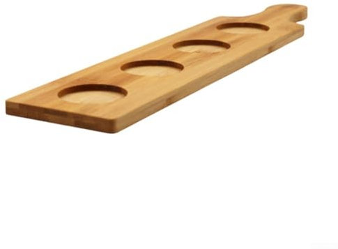 Vassoio per bicchieri da vino in legno naturale, porta birra poroso da bar, con base antiscivolo, elegante e minimalista per degustazioni/riunioni (4 fori)