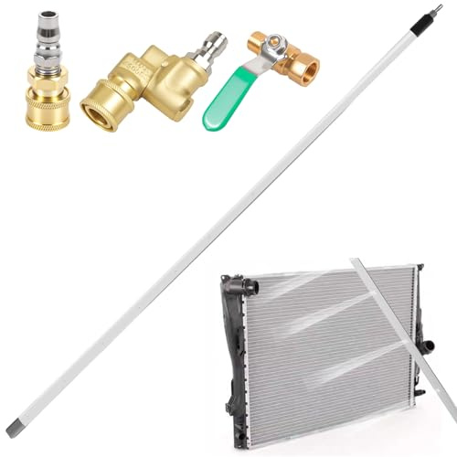 Piiterpart 43 Vehicle Radiator Cleaning Wand 4500 PSI Radiator Cleaner Wand & Radiator Flush Tool, 5-Hole Design with 1/4 in Quick Coupler Fits Household Cars, Trucks, RV Radiators
