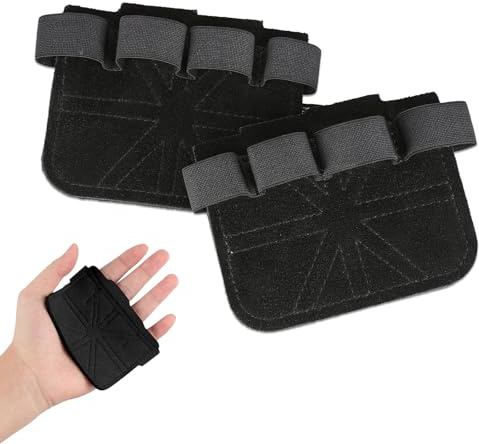 Trsnzul Guantes Gimnasio Hombre Mujer, Guantes de Agarre Fitness de Cuatro Dedos, Transpirable Cómodo Antideslizante Guantes de Piel de Vaca para Musculación