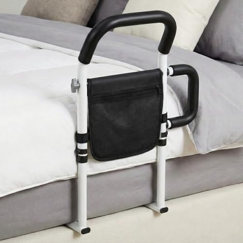 Eucomir Barriere Lit Adulte, Barrière De Lit avec Poches De Rangement Et Poignées Latérales Amovibles, Barriere De Lit Adulte avec Une Capacité De Charge De 300 Livres, Adaptées Aux Personnes âgées