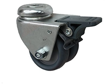 50 mm Apparaterolle Möbelrolle Transportrolle als Lenkrolle Totalstop Rückenlochbefestigung