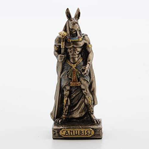 Veronese Design Figura de resina egipcia Anubis de 3 3/8 pulgadas pintada a mano con acabado de bronce