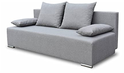 bonni Schlafsofa Style, Sofa mit Bettkasten und Schlaffunktionn, Klappsofa, Schlafcouch, Bettsofa, Couch vom Hersteller, Couchgarnitur, Sofagarnitur (grau)