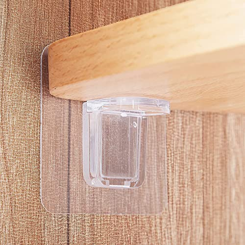 DAWRIS Shelf Support Pegs, 16 Pcs Shelf Support Brackets Self-Adhesive L-Shaped Support Triangle Bracket Shelf Support Racks Sticky Hooks for Furniture Cabinet Closet Bookcase Shelf