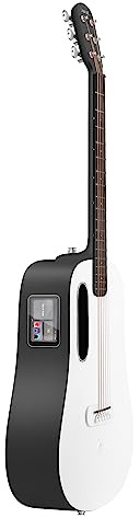 LAVA ME Play elektroakustisk gitarr, med IDEAL-gigbag, smart gitarr i kolfiber (36 tum, svart och vit (NightFall/Frost White))
