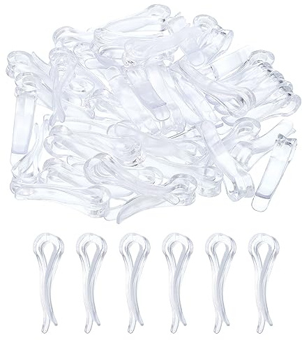 QUARKZMAN 100pz Durevole Plastica Alligatore Clip, 1,54 Trasparente Forma U Camicia Clip Molletta per Piegatura Cravatte, Pantaloni, Calzini, Coperchio