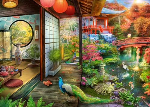 Ravensburger Japanese Garden Teahouse 1000 Piece Jigsaw Puzzles for Adults and Kids Age 12 Years Up