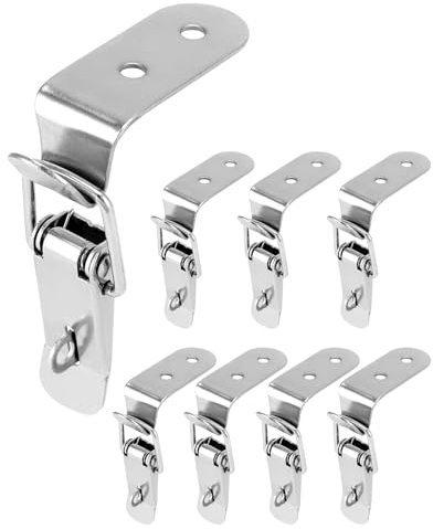 QWORK® 8 Pièces Fermoir a Levier de 72 mm en Acier Galvanisé, Verrou tension de fixation d'angle pour fermeture de coffre et fermeture de paroi latérale de sentier