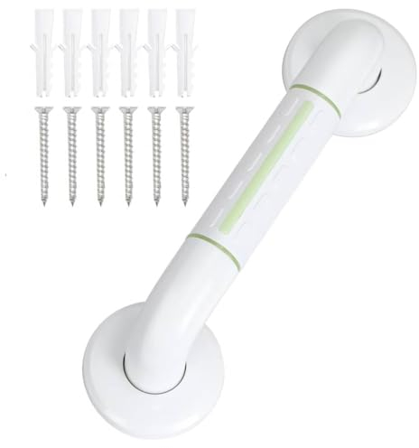 Haltegriff Dusche 30cm Griffstange Rutschfest Duschgriff Weiß Edelstahl Griff Badezimmer Haltegriffe für Senioren Badewannengriff für Badewanne Dusche WC