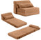 SESHINELL Folding Mattress with Pillow, Single Size Fold Out Sofa Chair Z Bed with Plush Cover & Storage Side Pocket, Floor Mattress Lounger for Guest Room, Living Room, Dorm, Home Office, Brown