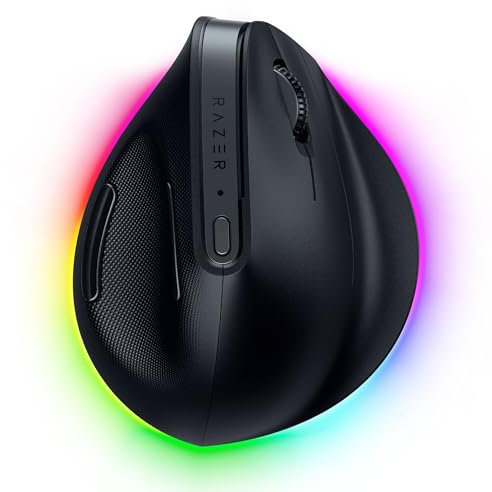 Razer Pro Click V2 Vertical - Vertikale ergonomische kabellose Maus für Rechtshänder - KI Prompt Assistenz - 30K Optical Sensor - Windows & Mac (bis zu 6 Monate Akku-Leistung, 9 Tasten) Schwarz