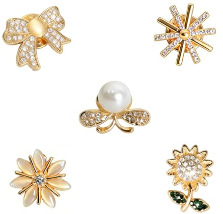 Lot de 5 broches pour femmes, épingle de col, épingles de revers sécurisées, épingles de col de chemise pour femmes et filles, en alliage, design anti-exposition