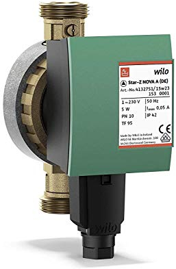 Wilo-Star-Z NOVA A, Hocheffiziente Trinkwasser-Zirkulationspumpe, Nassläufer, Baulänge 138 mm, G1