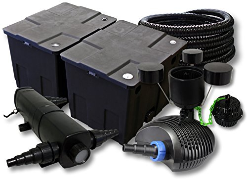 SunSun Filterset för 60 000 l damm med 18 W dammklarare och 40 W ECO pump 25 m slang Skimmer