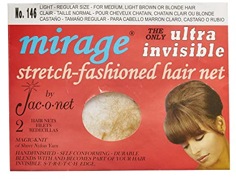 Jac-O-Net Mirage Ultra-Invisible Hair Net, Light,2 Net Per Pack [Pack of 12]