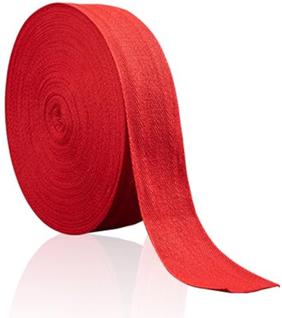 Cintas al Sesgo de Algodón 25 mm 45m Cintas Bies para Una Amplia Variedad de Tela y Banderines (Rojo)