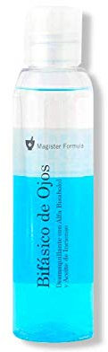 Desmaquillante de Ojos Bifásico 125ml con Manzanilla | Ojos, Labios y Pestañas | Elimina todo tipo de maquillaje, Waterproof | Limpieza Facial | Efecto calmante y Anti-irritante | Magister Formula