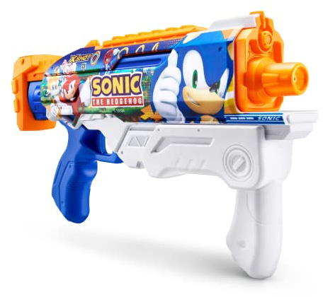 XSHOT Zuru - Skin a riempimento rapido ad acqua Sonic The Hedgehog Hyperload Water Blaster, giocattolo estivo per piscina all'aperto