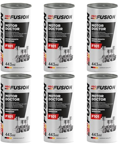 ProFusion Aditivo de Aceite para Motores Gasolina y Diésel Pack de 6 - Motor Doctor - Estabiliza la Viscosidad del Aceite y Reduce su Consumo - Limpia Motores con Desgaste Medio y Fuerte - 443 ml