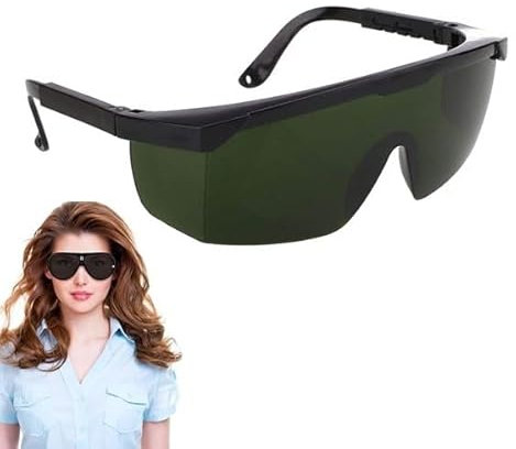Lunettes de sécurité laser pour protection des yeux IPL 2024, protection des yeux et traitement d'épilation au laser, lunettes universelles vert foncé (1 pièce)