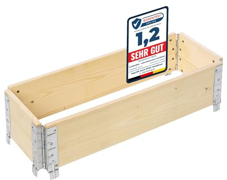 Garronda Jardinera Elevada de Madera Natural 80x30x20 cm – Huerto Urbano Modular para Jardín y Terraza, Apilable y Plegable, Ideal para Plantas, Flores, Hierbas, Frutas y Verduras, GD-0141, 1 pzs