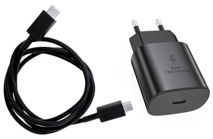 JZK Chargeur Rapide USB C 25 W pour Samsung Galaxy A55 A54 A53 A35 A33 A33 S23 S22 S21 S20, câble de Charge Ultra Rapide de Type C, Adaptateur de Voyage, Prise d'alimentation pour Smartphone